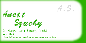 anett szuchy business card